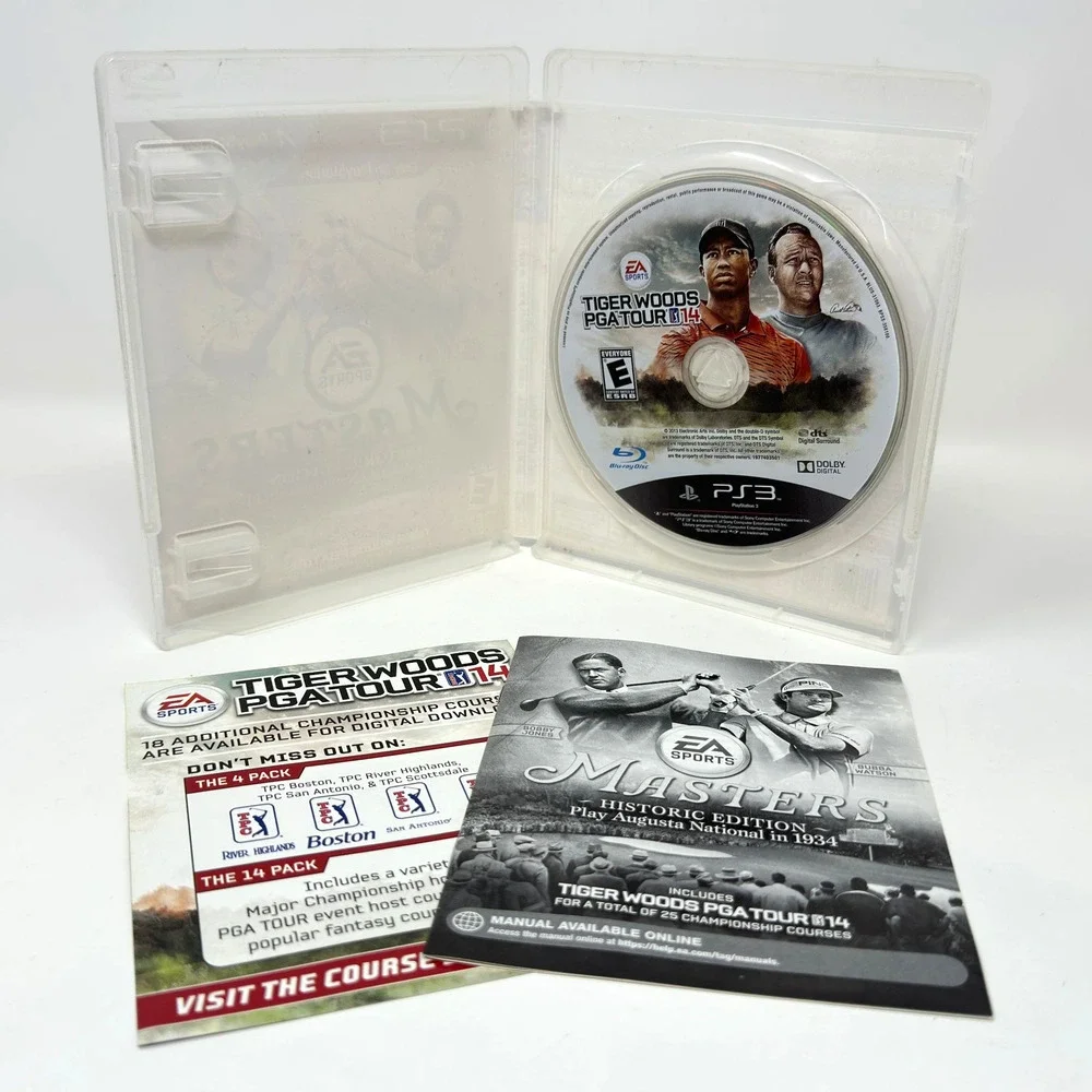 EA Sports Masters Historic Edition PS3 Tiger Woods PGA Tour 14 Case Disc Manual
